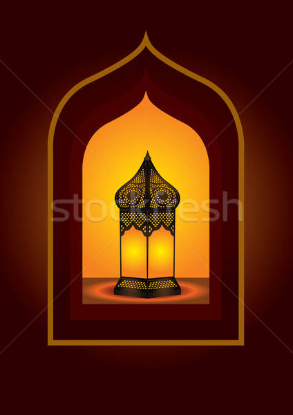 Colorido árabe lanterna ramadan celebração luz Foto stock © Akhilesh