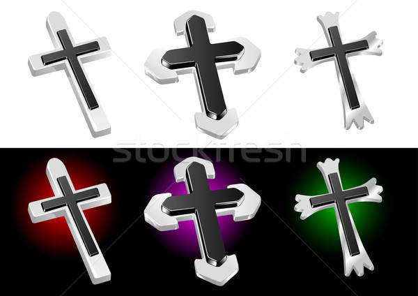 Metaliczny Christian krzyż wektora Wielkanoc Zdjęcia stock © Akhilesh