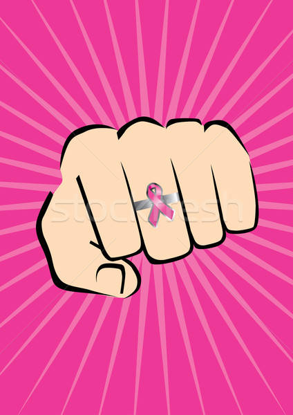 Pięść rak piersi pierścień walki strony zdrowia Zdjęcia stock © Akhilesh