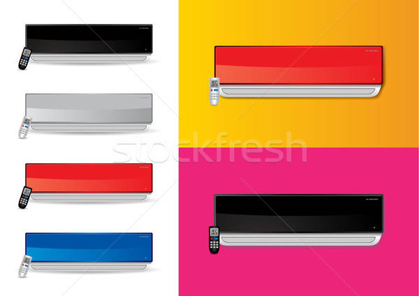 Split airconditioners ac with remote - vector illustrations Stock photo © Akhilesh