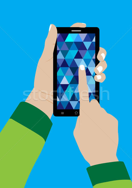 Modern érintőképernyő mobiltelefon kéz üzlet telefon Stock fotó © Akhilesh