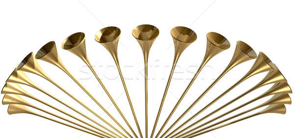 Középkori trombita kör csoport arany körkörös Stock fotó © albund