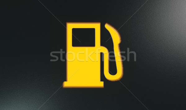 Pomarańczowy benzyny wskaźnik świetle ekstremalnych Zdjęcia stock © albund