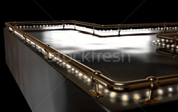 Sztriptíztáncos színpad rendszeres üres bronz korlát Stock fotó © albund