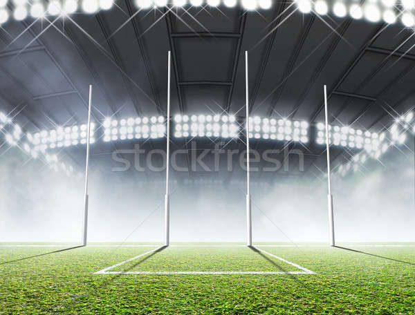 Sports Stadium And Goal Posts Stock photo © albund