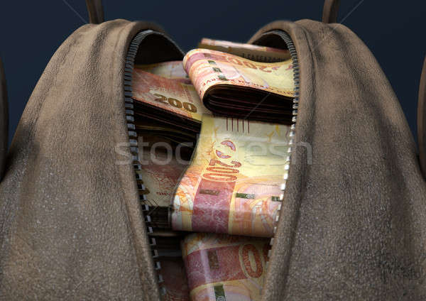 Illicit Cash In A Brown Duffel Bag Stock photo © albund