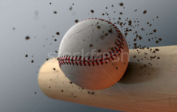 Baseball Striking Bat In Slow Motion Stock photo © albund