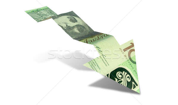 Australian Dollar Bank Note Downward Trend Arrow Stock photo © albund