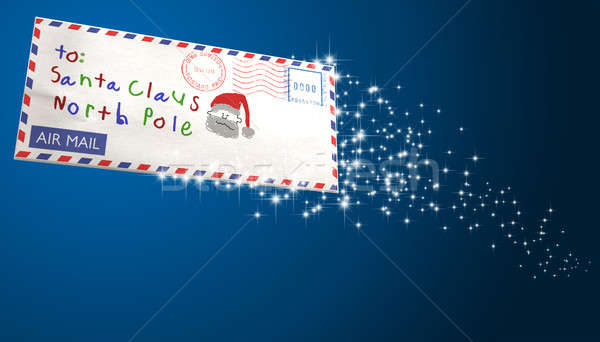 письме воздушная почта конверт Дед Мороз Flying Сток-фото © albund