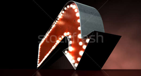Stock photo: Vintage Red Arrow Sign