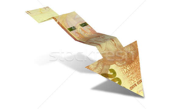 Rand Bank Note Downward Trend Arrow Stock photo © albund
