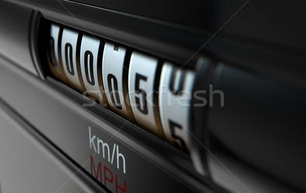Auto kilometerteller nieuwe 3d render analoog tonen Stockfoto © albund