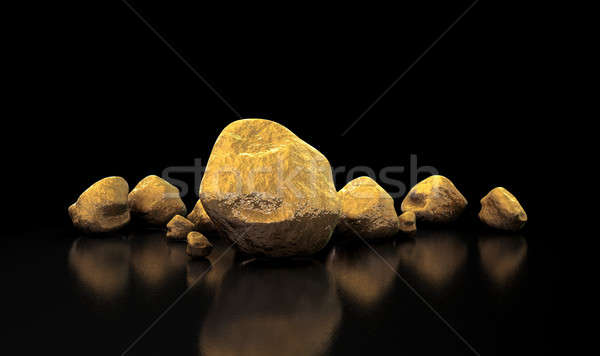 Gold Sammlung isoliert dunkel Geld Hintergrund Stock foto © albund