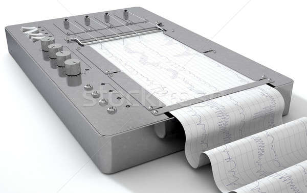 Liegen Detektor Maschine 3d render Zeichnung rot Stock foto © albund