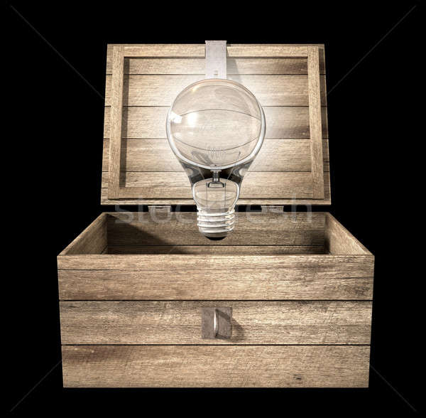 Thinking Outside The Box Lightbulb Stock photo © albund