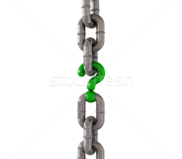 Hiányzó láncszem akasztás lánc tiszta fém Stock fotó © albund