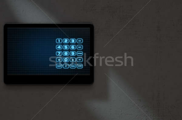 современных интерактивный домой безопасности 3d визуализации Сток-фото © albund