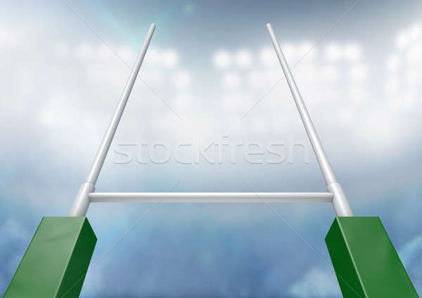 Rugby Posts Stadium Night Stock photo © albund