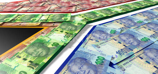 South African Rand Notes Flag  Stock photo © albund