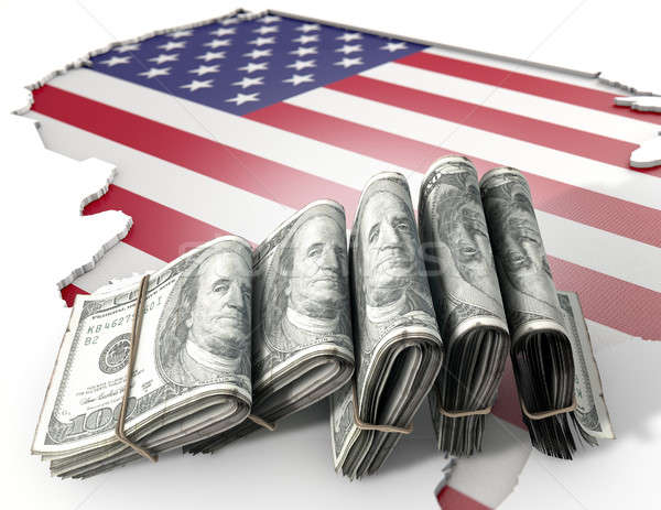 Recessed Country Map And Cash USA Stock photo © albund
