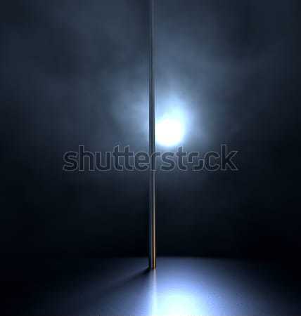 Stripper Pol isoliert Bühne Rampenlicht dunkel Stock foto © albund