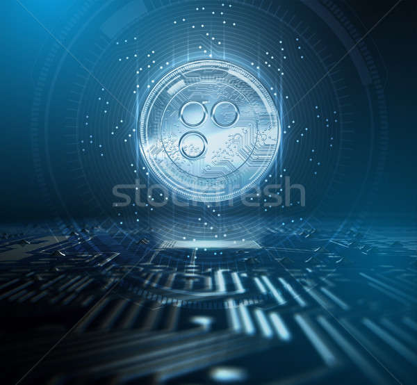 Cryptocurrency Omisego And Circuit Board Stock photo © albund