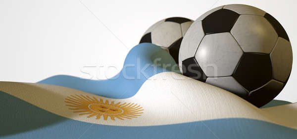 Argentina Flag And Soccer Ball Stock photo © albund