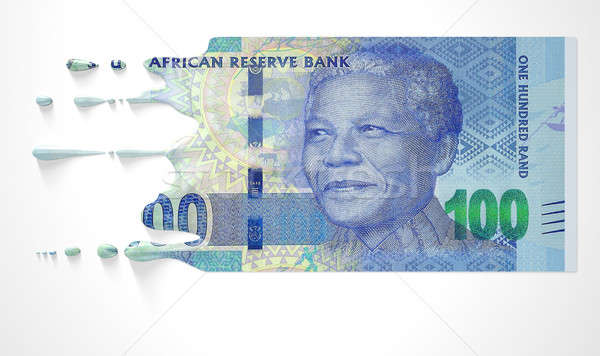 Stock photo: South African Rand Melting Dripping Banknote