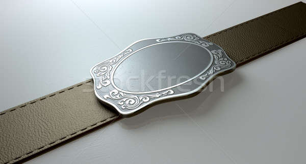Cinturón hebilla cuero hierro fundido aislado Foto stock © albund