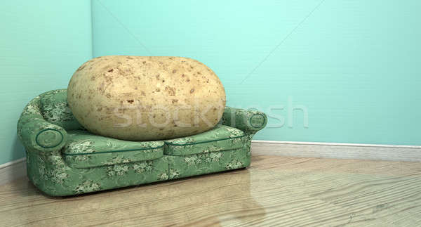 Couch Potato On Old Sofa Stock photo © albund