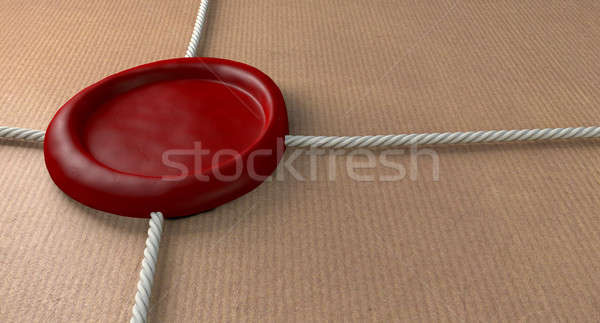 Csomag piros viasz fóka fonal közelkép Stock fotó © albund