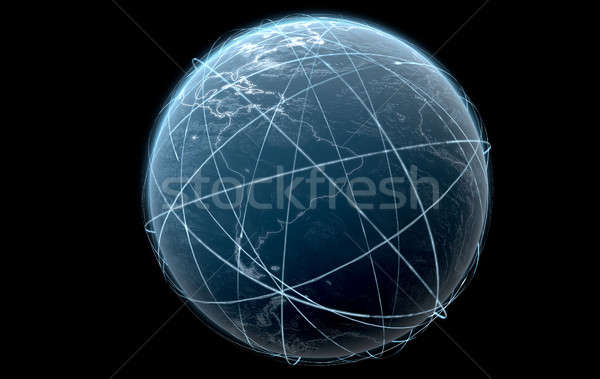 Planet With Illuminated Light Trails Stock photo © albund