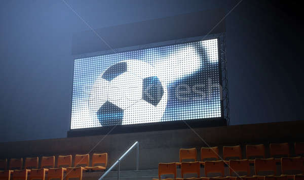 Sportok stadion eredményjelző megvilágított nagy képernyő Stock fotó © albund