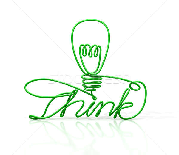 Think Bent and Shaped  Wire Lightbulb Stock photo © albund