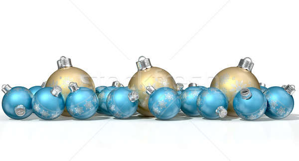 Matt Gold blau Weihnachten Sammlung Stock foto © albund