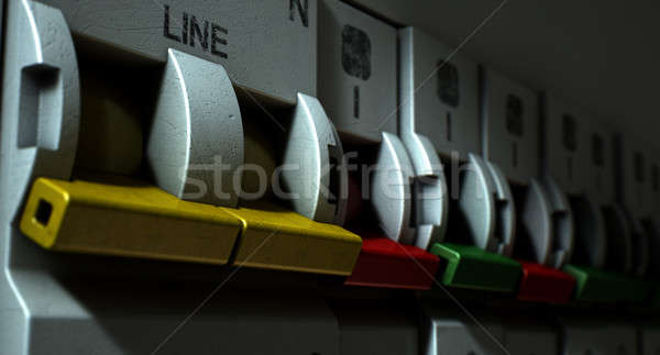 Elektryczne obwodu płyta rząd gospodarstwo domowe Zdjęcia stock © albund