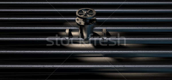 Metal Shutoff Valve And Pipes Stock photo © albund