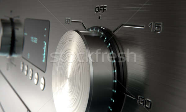 Modernen Waschmaschine 3d render Edelstahl beleuchtet Stock foto © albund