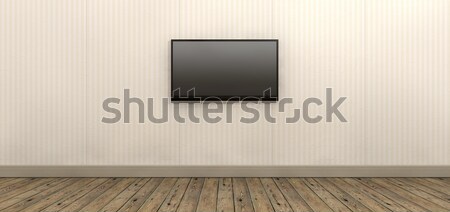 Tv Screen Mounted On Paper Wall Stock photo © albund