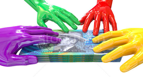 Hands Colorful Grabbing At Australian Dollars Stock photo © albund