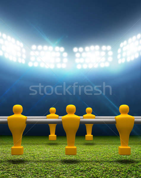 Floodlit Stadium With Foosball Players Stock photo © albund