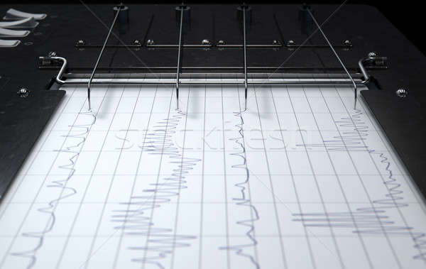 Liggen detector machine 3d render tekening Rood Stockfoto © albund