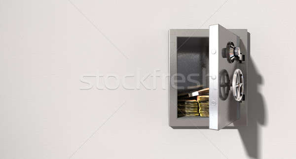 Open veilig muur metaal licht Stockfoto © albund