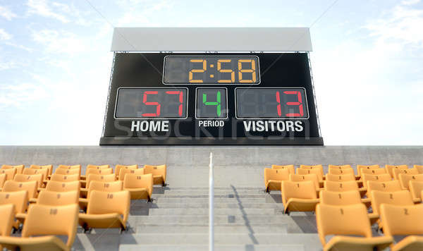 [[stock_photo]]: Sport · stade · tableau · de · bord · écran · au-dessus · jour