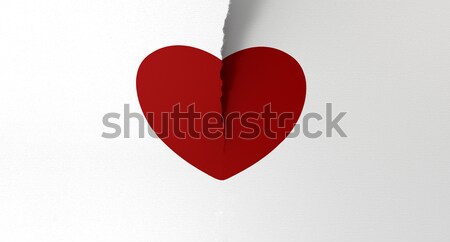 Drawn Red Heart Torn In Two Stock photo © albund