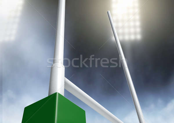 Rugby Posts Stadium Night Stock photo © albund