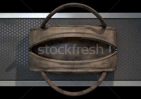Open Empty Brown Duffel Bag Stock photo © albund