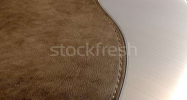 Leather Brown And Brushed Metal Stock photo © albund