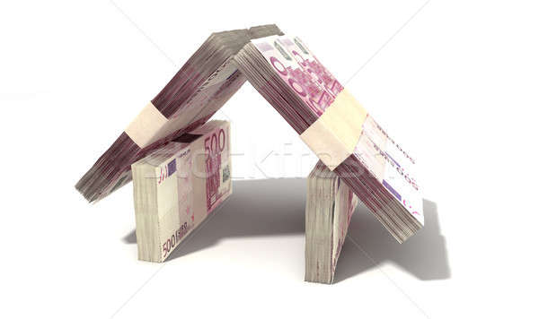 Euro Notes House Perspective Stock photo © albund