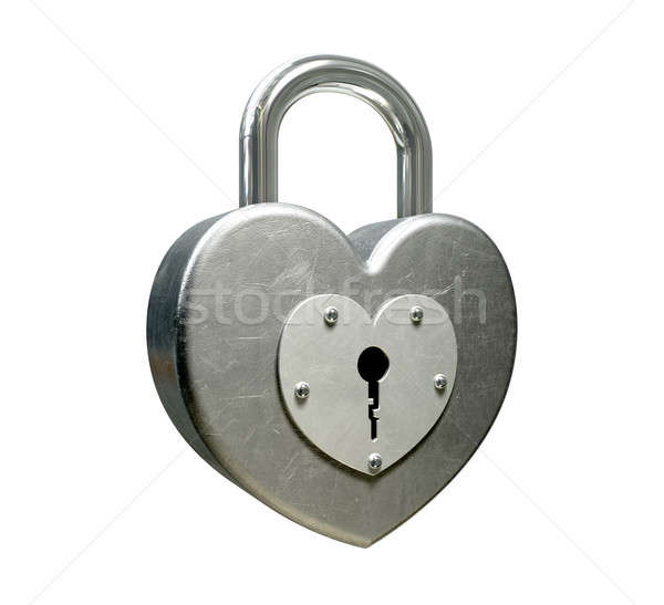 Heart Shaped Padlock Perspective Stock photo © albund